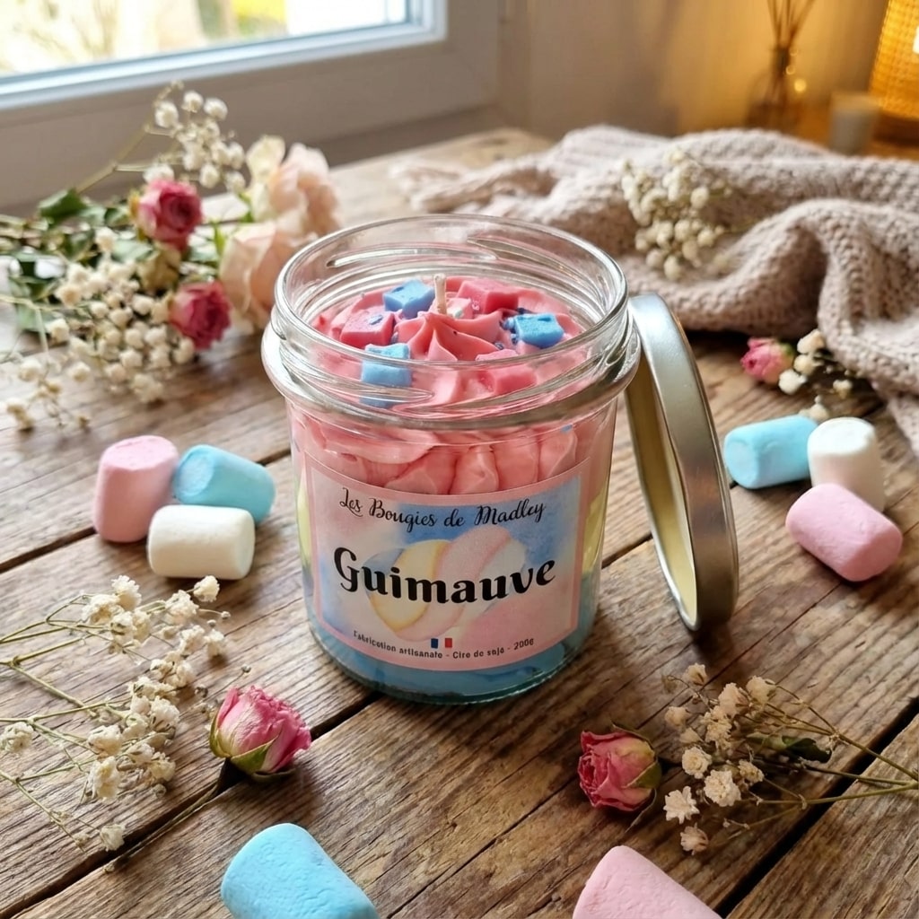 Bougie gourmande parfum guimauve 100g
