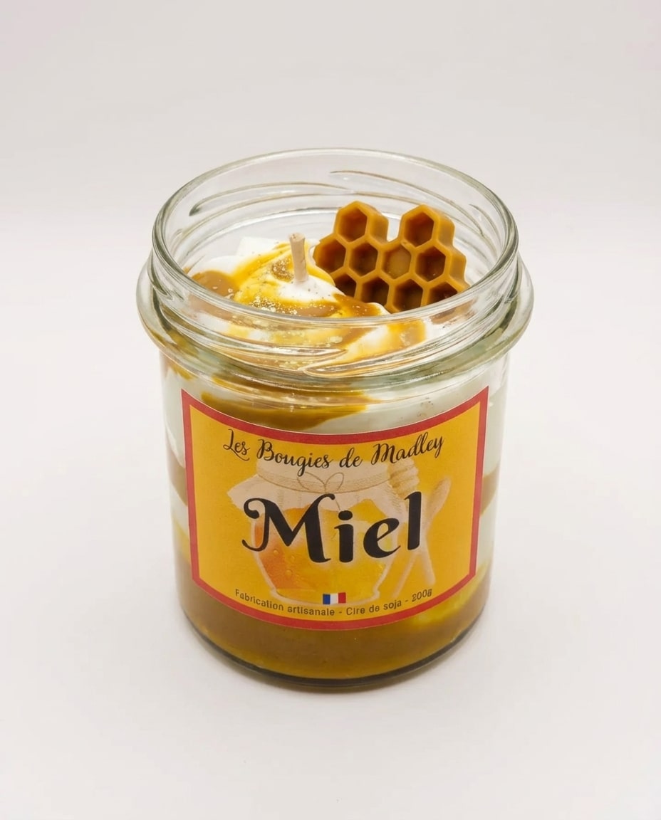Bougie parfumée au miel en bocal 