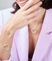 Bracelet cœur en acier inoxydable avec strass scintillants – bijou chic et raffiné