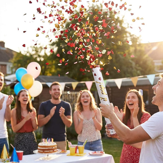 Lanceur de confettis romantique pétales rouges Saint-Valentin