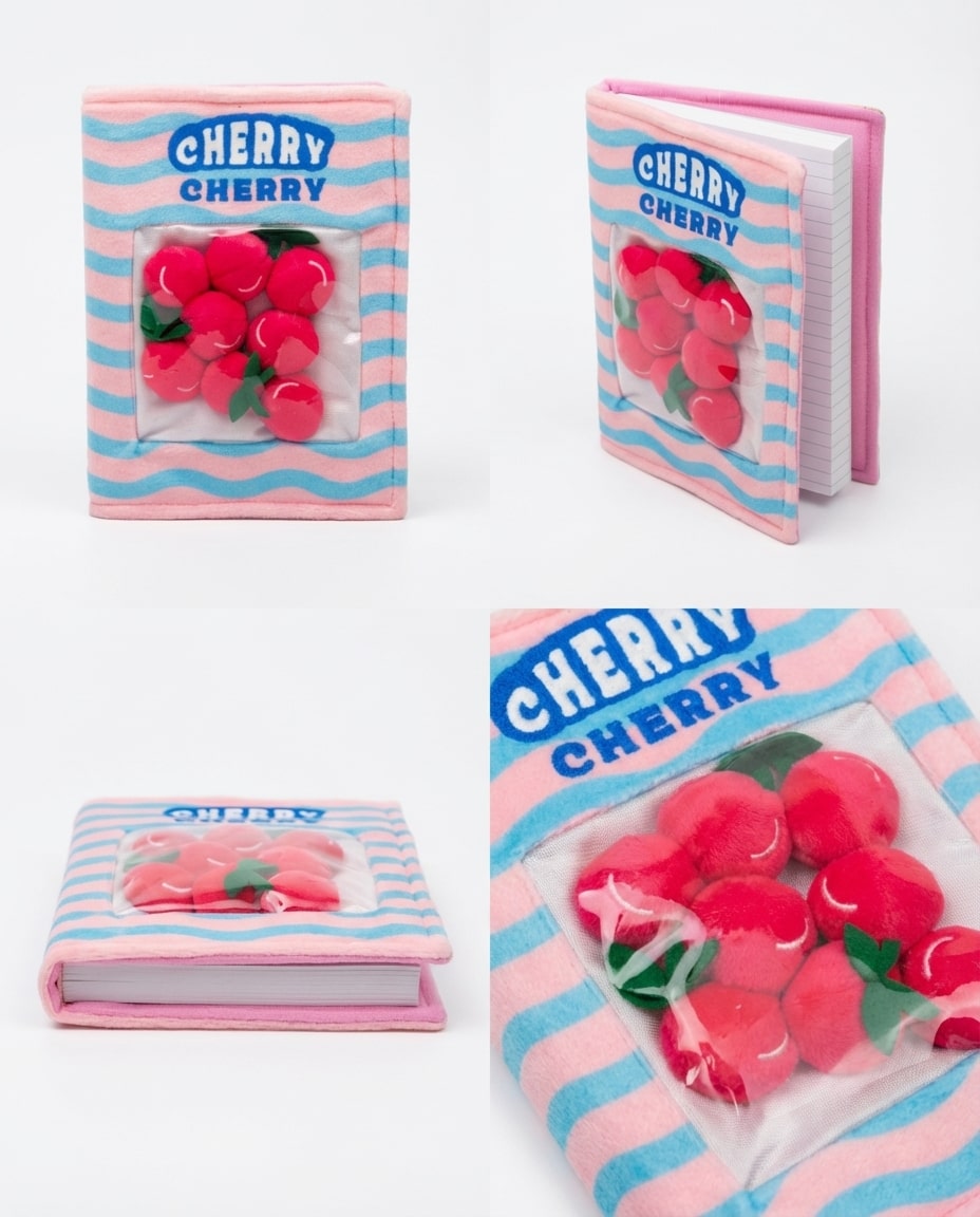 Pages intérieures du carnet cerise – papier 70 g/m² pour notes et journaling