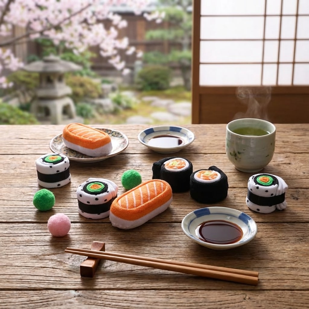 Idée cadeau originale – chaussettes en forme de sushi