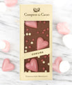 Tablette de chocolat au lait avec cœurs roses – Comptoir du Cacao – 90 g