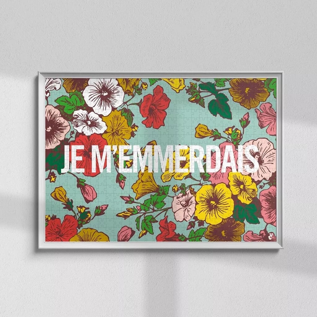 Détail des pièces du puzzle – Je m’emmerdais, carton 100% recyclé
