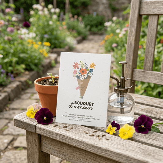 Sachet de graines Bouquet d'Amour - Pensées bio, made in France