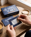Carte à gratter 50 choses que je voulais te dire bleu marine à offrir